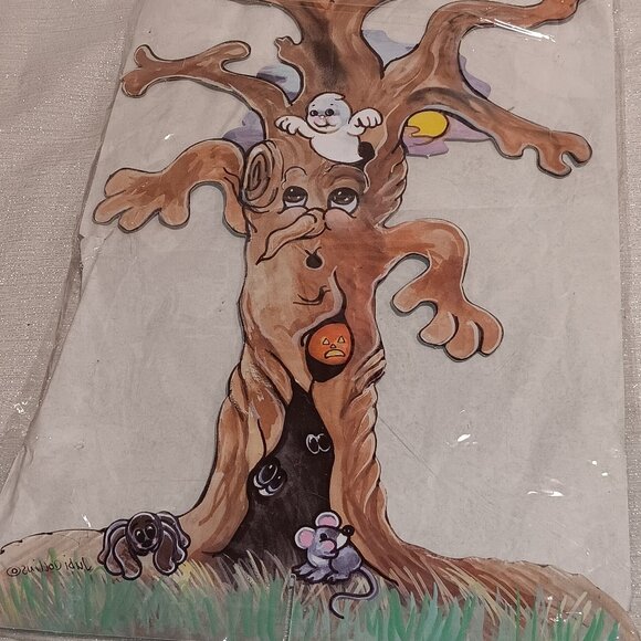 Vintage Halloween Haunted spooky Tree Die Cut decoration ghost pumpkin spider - Picture 1 of 4